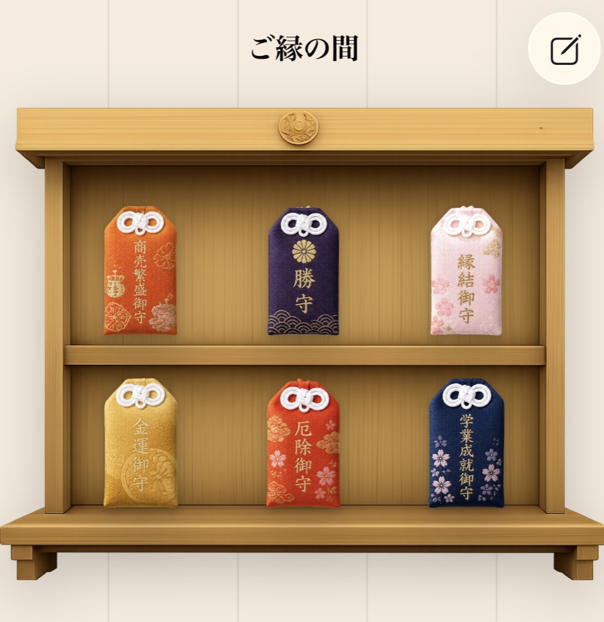 飾り棚の画面